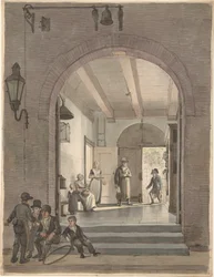 The Entrance of the Evangelical Lutheran Diaconal and Boarding House in Amsterdam
